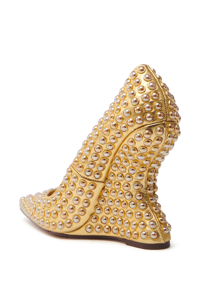 AZALEA WANG TERYN GOLD WEDGE PUMP - Image 7
