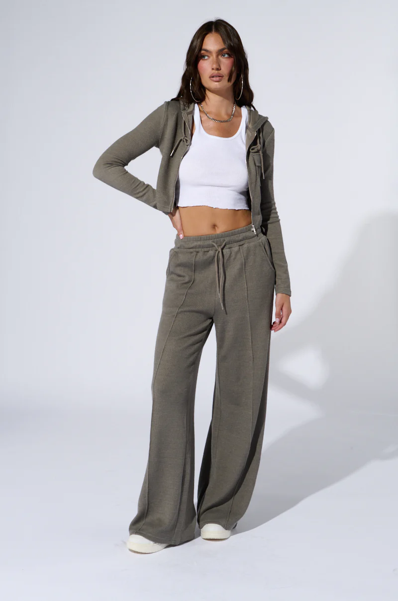EYES ON ME RIB KNIT ZIP UP IN GREY - Image 10