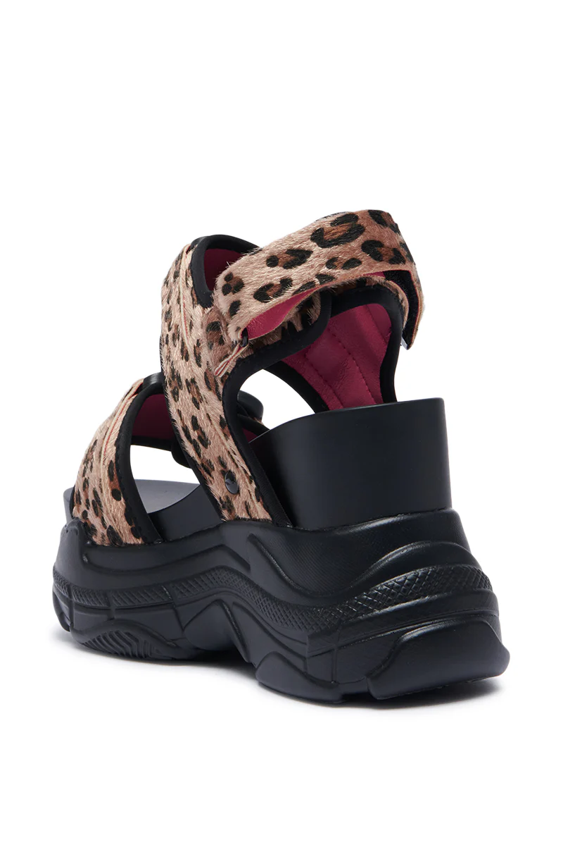 PEACH LEOPARD FLATFORM SANDAL - Image 4